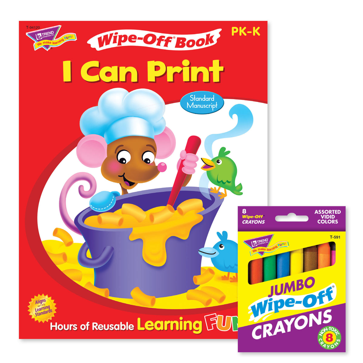 I Can Print Book and Crayons Reusable Wipe-Off® Activity Set