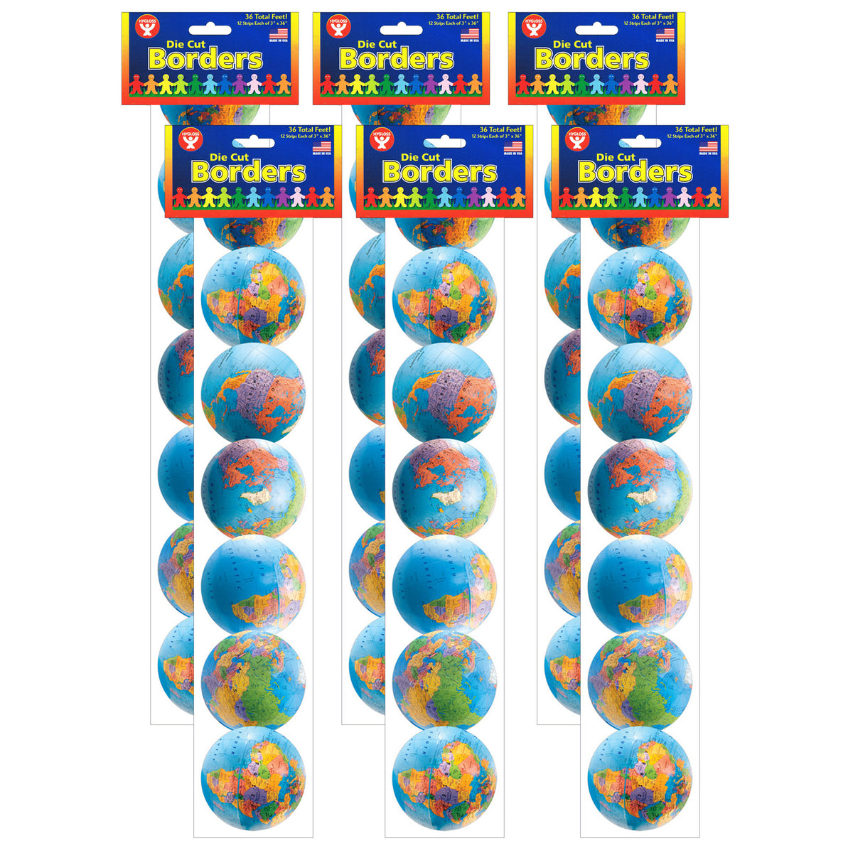 Globes Border, 36 Feet Per Pack, 6 Packs