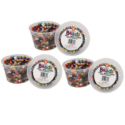 Bucket O' Beads, 10 oz. Multi Mix Per Pack, 3 Packs