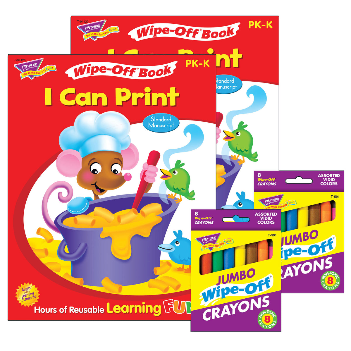 I Can Print Book and Crayons Reusable Wipe-Off® Activity Set, 2 Sets