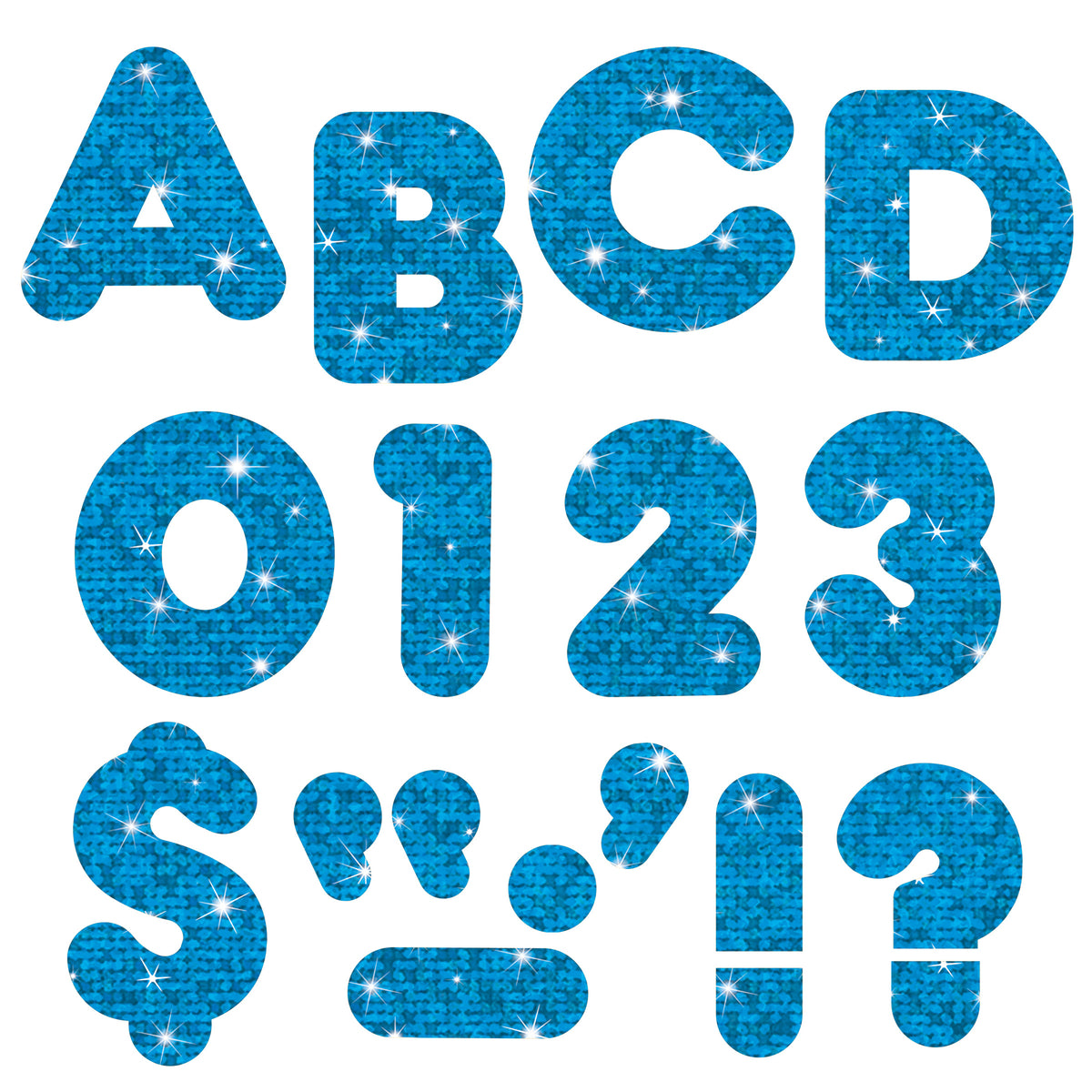 Blue Sparkle 4" Casual UC Ready Letters®