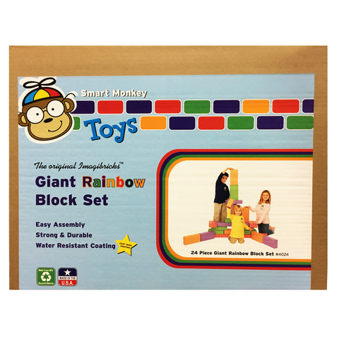 ImagiBRICKS™ Giant Rainbow Building Block Set, 24 Pieces