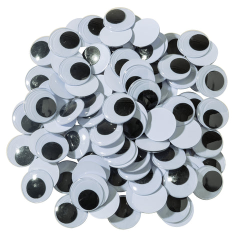 Wiggle Eyes, Black, 20 mm, 100 Pieces