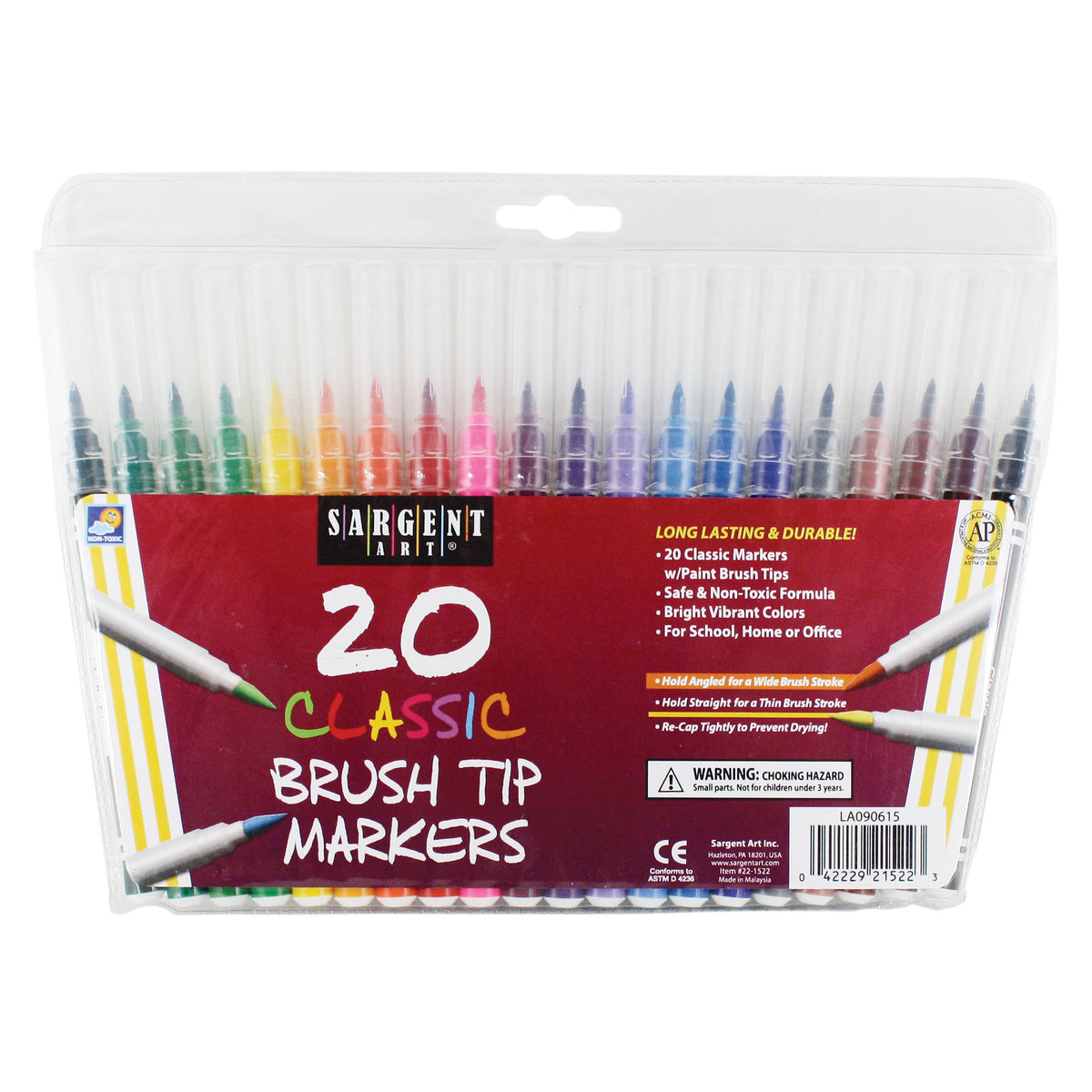 Classic Brush Tip Markers, Pack of 20