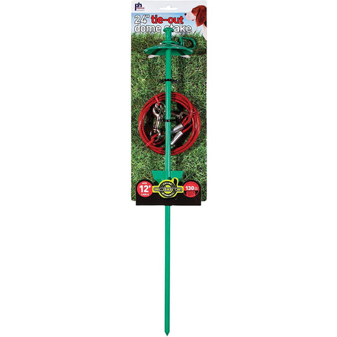 Prevue Pet Products 24 Inch Tie-out Dome Stake With 12 Foot Cable