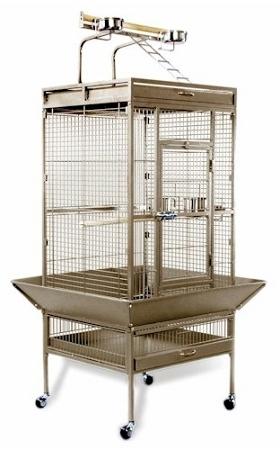 Medium Wrought Iron Select Bird Cage - Sage Green