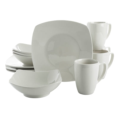 Gibson Home Zen Buffetware Square 12 Piece Dinnerware Set