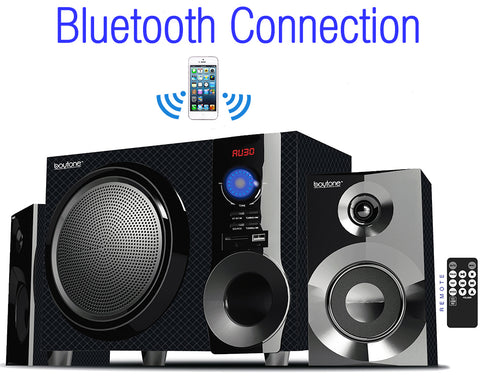 Boytone BT-215FD Wireless Bluetooth 30-Watt Speaker System with FM Radio