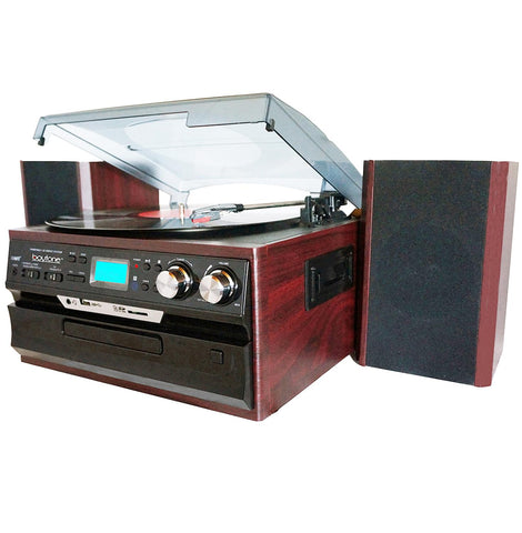 Boytone BT-21DJM-CDSP 3-Speed Turntable with CD/MP3/ AM/FM Radio/Cassette/USB and Vi Refurbished