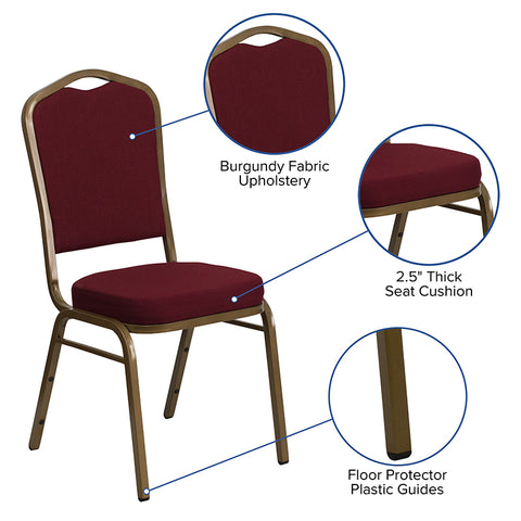 Burgundy Fabric Banquet Chair