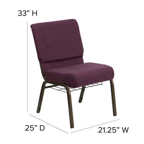 Crimson Fabric Church Chair