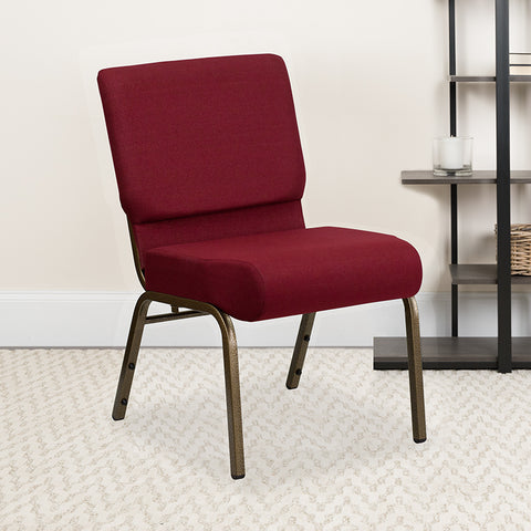 Crimson Fabric Church Chair