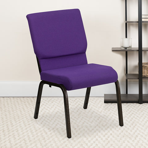 Purple Fabric Church Chair