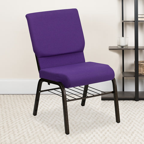 Purple Fabric Church Chair