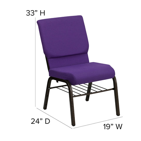 Purple Fabric Church Chair