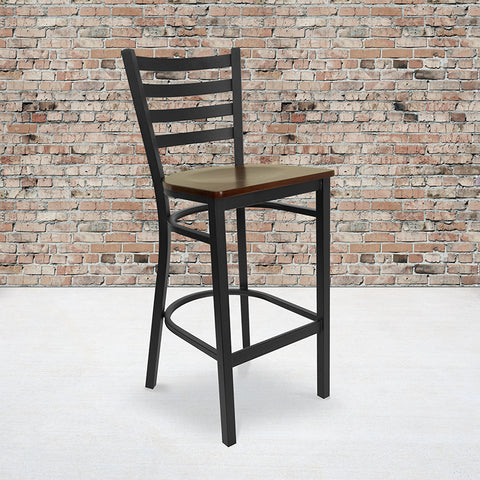 Black Ladder Stool-Wal Seat