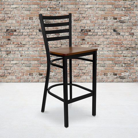 Black Ladder Stool-Wal Seat