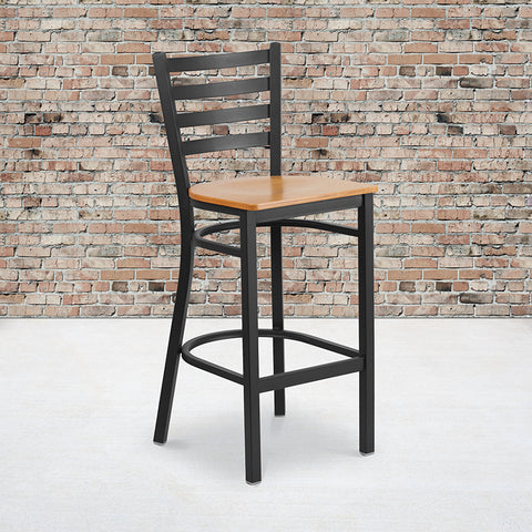 Black Ladder Stool-Wal Seat