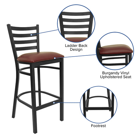 Black Ladder Stool-Wal Seat