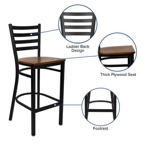 Black Ladder Stool-Wal Seat