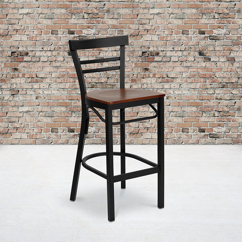 Black Ladder Stool-Wal Seat