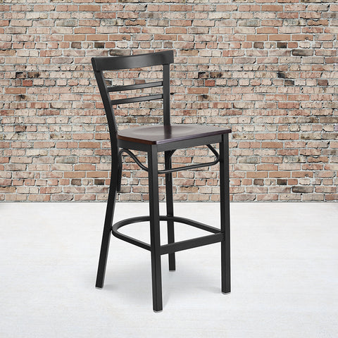 Black Ladder Stool-Wal Seat