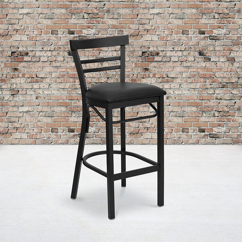 Black Ladder Stool-Wal Seat