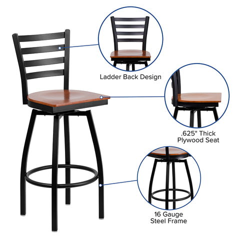 Black Ladder Stool-Wal Seat