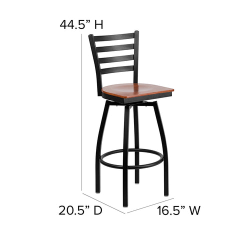 Black Ladder Stool-Wal Seat