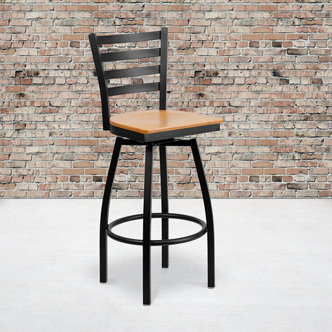 Black Ladder Stool-Wal Seat