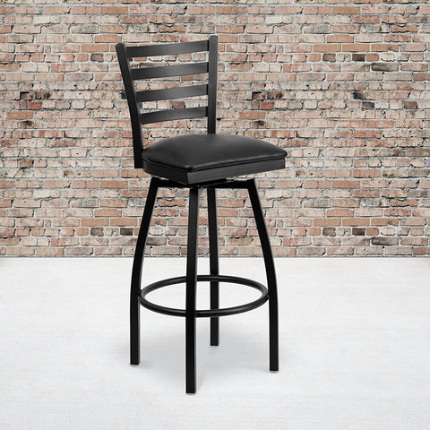 Black Ladder Stool-Wal Seat