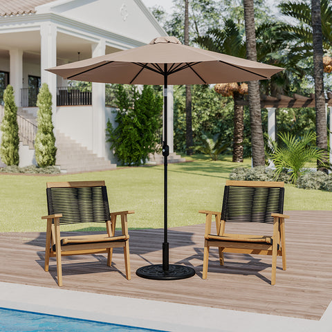 Teal 9 FT Round Patio Umbrella