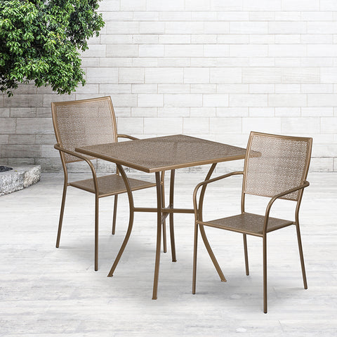 28SQ White Patio Table Set