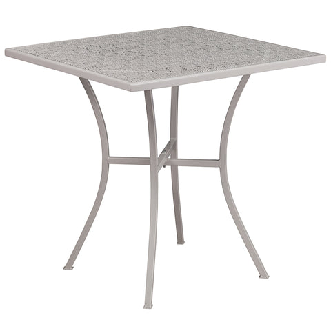 28SQ White Patio Table Set