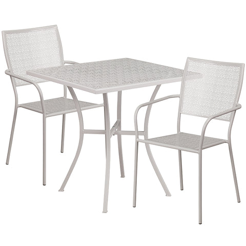 28SQ White Patio Table Set