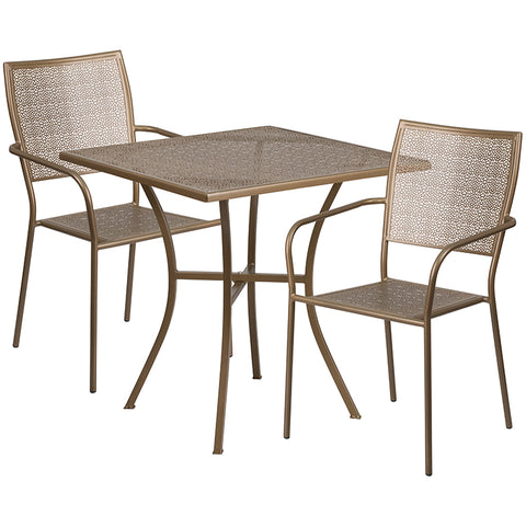 28SQ White Patio Table Set