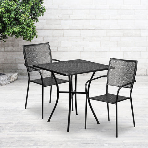 28SQ White Patio Table Set