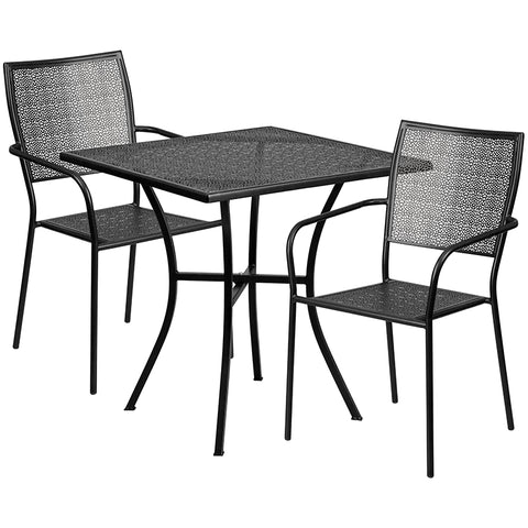 28SQ White Patio Table Set