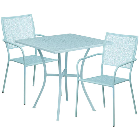 28SQ White Patio Table Set