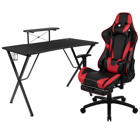 Black Gaming Desk & Chair Set