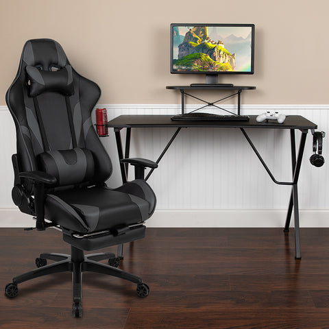 Black Gaming Desk & Chair Set