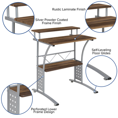 White Perforated Panel Desk