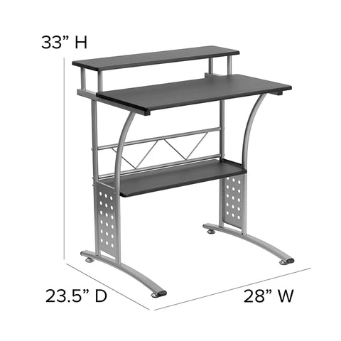 White Perforated Panel Desk