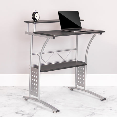 White Perforated Panel Desk