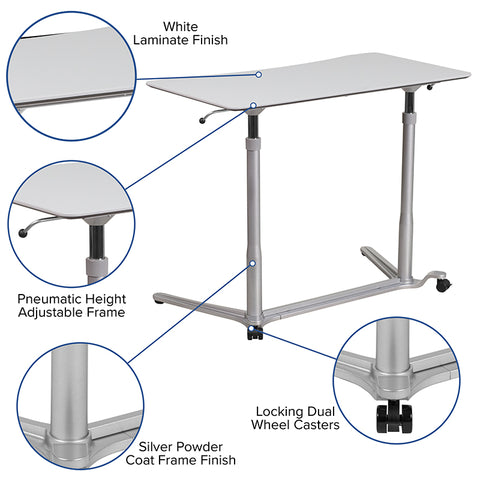 Sit-Stand Light Gray Desk