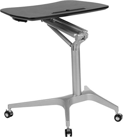 White Mobile Sit to Stand Desk