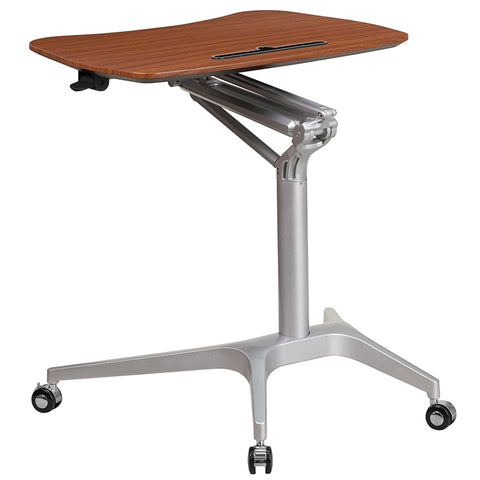 White Mobile Sit to Stand Desk