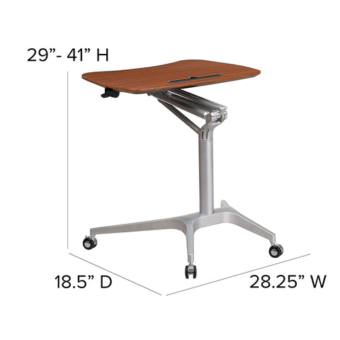 White Mobile Sit to Stand Desk