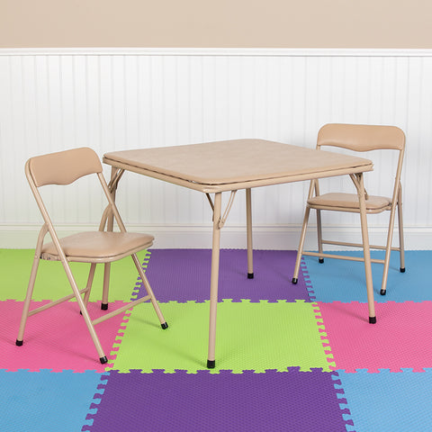 Kids Tan Folding Table Set