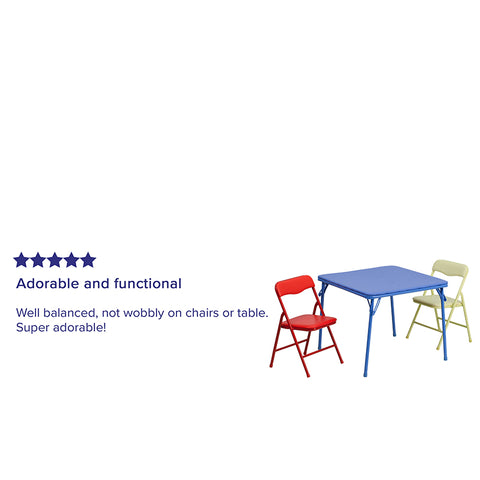 Kids Tan Folding Table Set